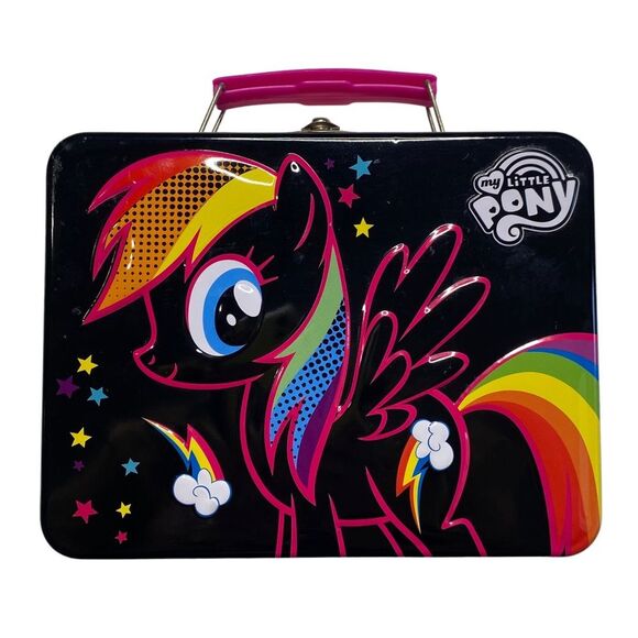 Hasbro Rainbow Dash My Little Pony Rainbow Tin Case Lunch Box 2014 - Picture 1 of 16